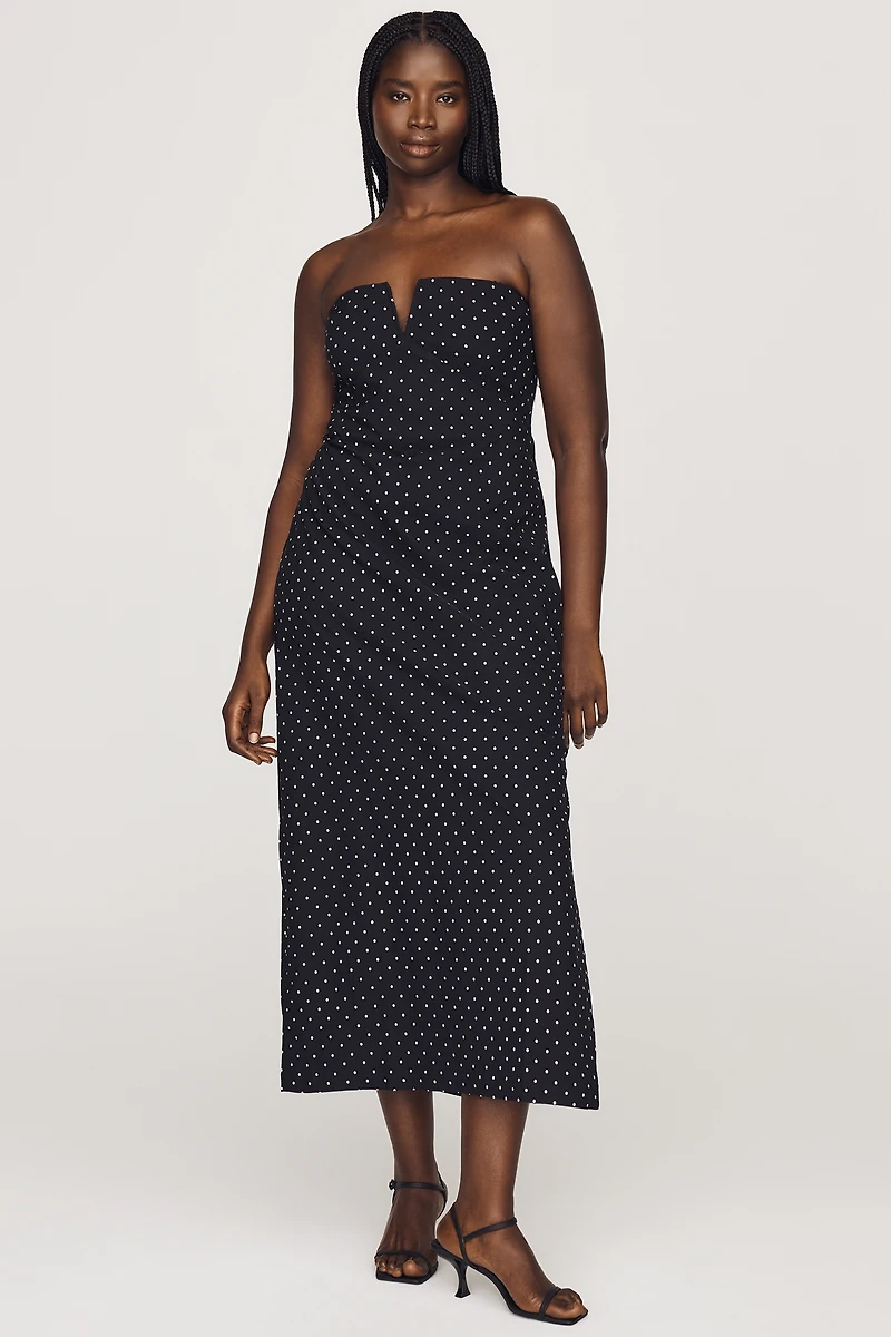 By Anthropologie Notched Midi Dress