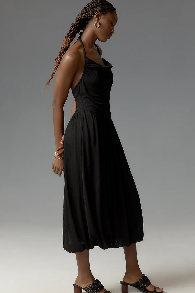 By Anthropologie Cowl-Neck Bubble-Hem Dress