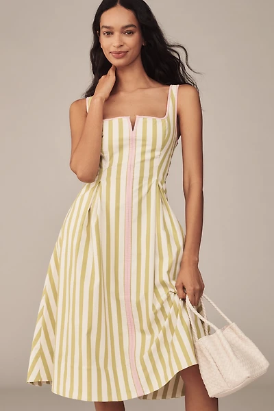 Maeve Sleeveless Notched Square-Neck Midi Dress