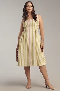 Maeve Sleeveless Notched Square-Neck Midi Dress