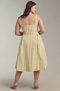 Maeve Sleeveless Notched Square-Neck Midi Dress