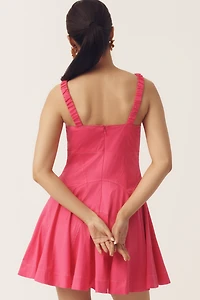 By Anthropologie Plunge Drop-Waist A-Line Mini Dress