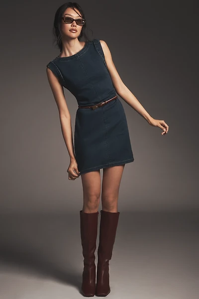 Pilcro Denim Muscle-Sleeve Mini Dress