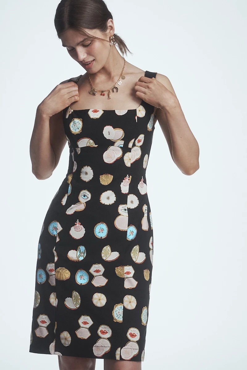 Maeve Fitted Square-Neck Mini Dress: Danielle Kroll Edition