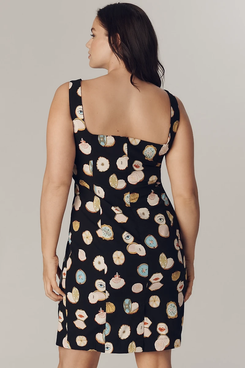 Maeve Fitted Square-Neck Mini Dress: Danielle Kroll Edition