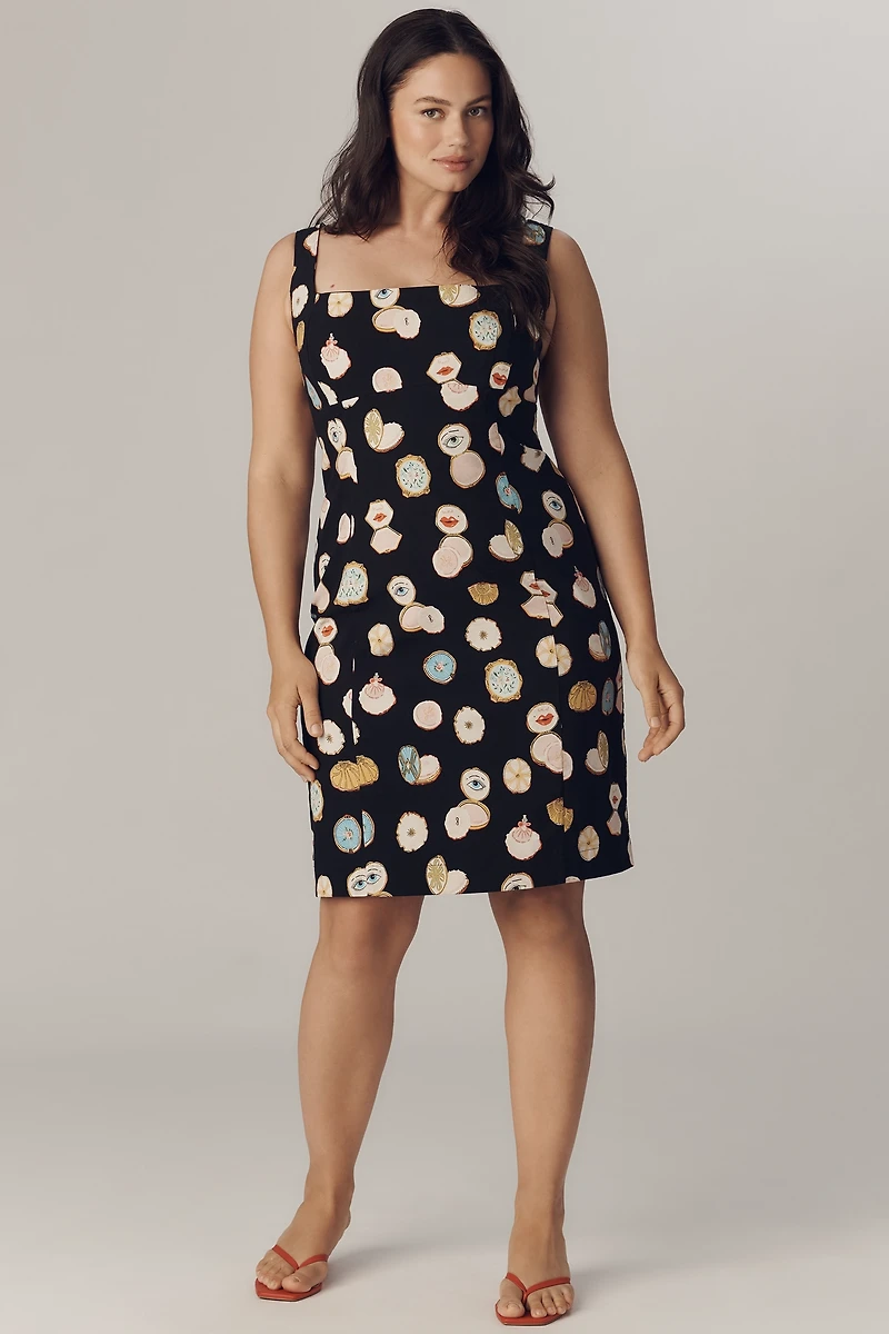 Maeve Fitted Square-Neck Mini Dress: Danielle Kroll Edition