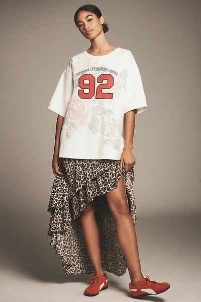 Maeve Oversized Twofer Graphic T-Shirt Midi Dress