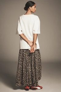 Maeve Oversized Twofer Graphic T-Shirt Midi Dress