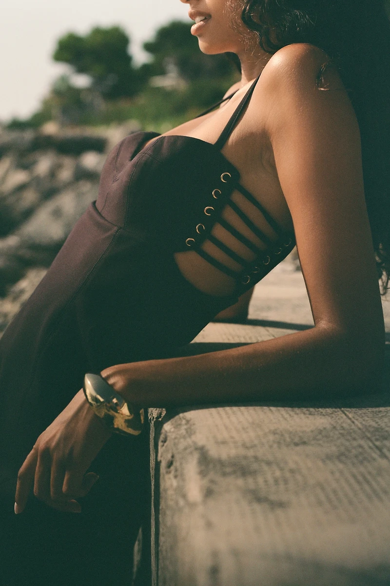 Maeve Sleeveless Corset Slim Knee-Length Dress
