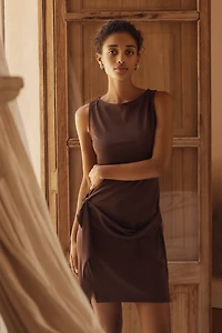 By Anthropologie Short-Sleeve Belted Sash Mini Dress