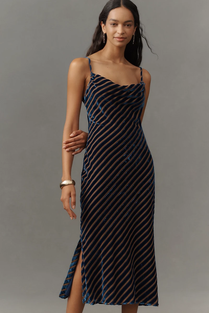 By Anthropologie Burnout Bias-Cut Slim Midi Dress