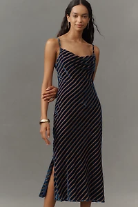 By Anthropologie Burnout Bias-Cut Slim Midi Dress