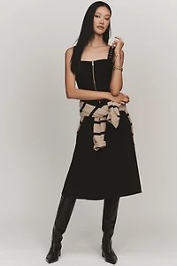 Maeve Hardware A-Line Zip-Front Midi Dress