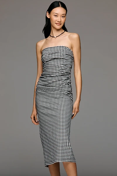 The Soleil Strapless Fitted Midi Dress