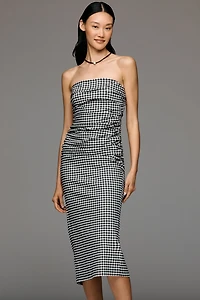 The Soleil Strapless Fitted Midi Dress