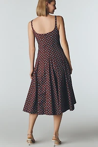 Maeve Sleeveless Square-Neck Corset Midi Dress