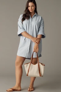 The Mabel Short-Sleeve Shirt Dress by Maeve
