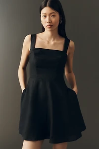 Maeve Linen Square-Neck Mini Dress