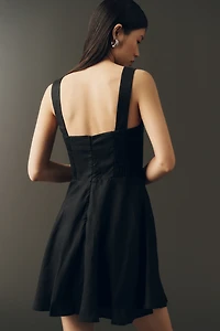 Maeve Linen Square-Neck Mini Dress