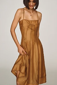 Pilcro Marin Square-Neck Midi Dress