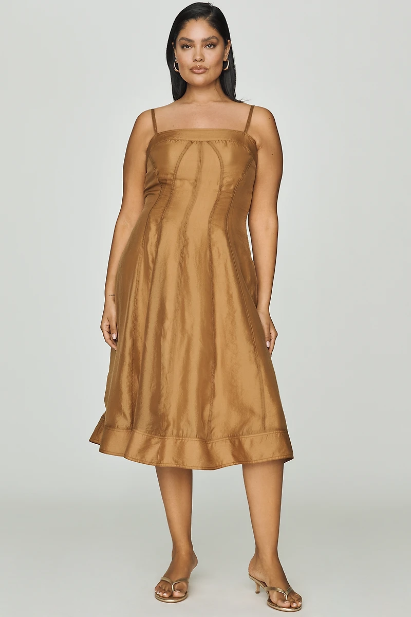 Pilcro Marin Square-Neck Midi Dress