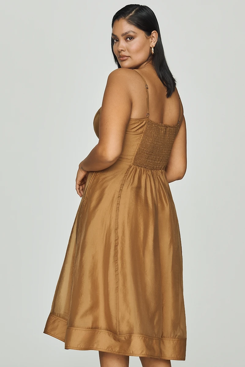 Pilcro Marin Square-Neck Midi Dress