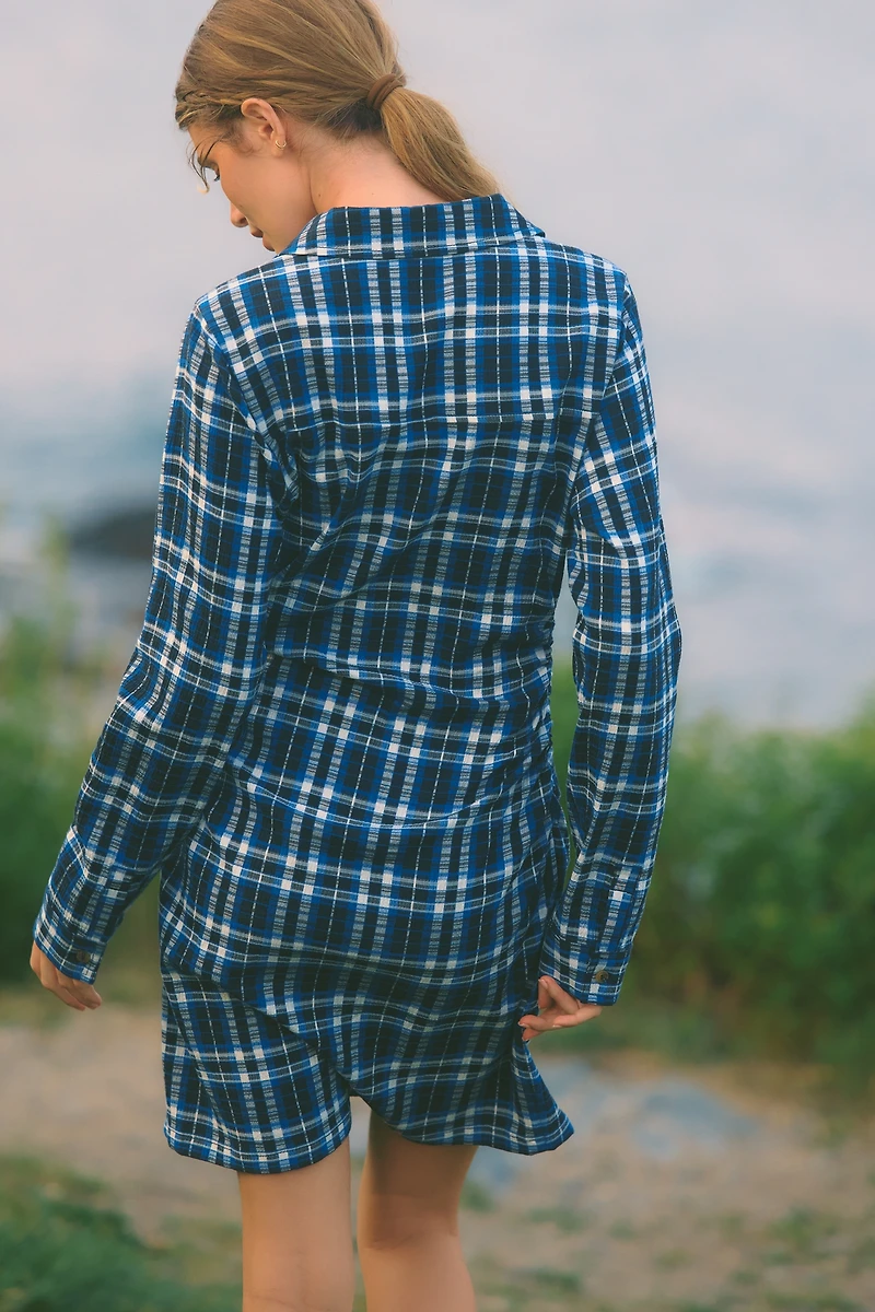 Pilcro Greer Ruched Mini Shirt Dress