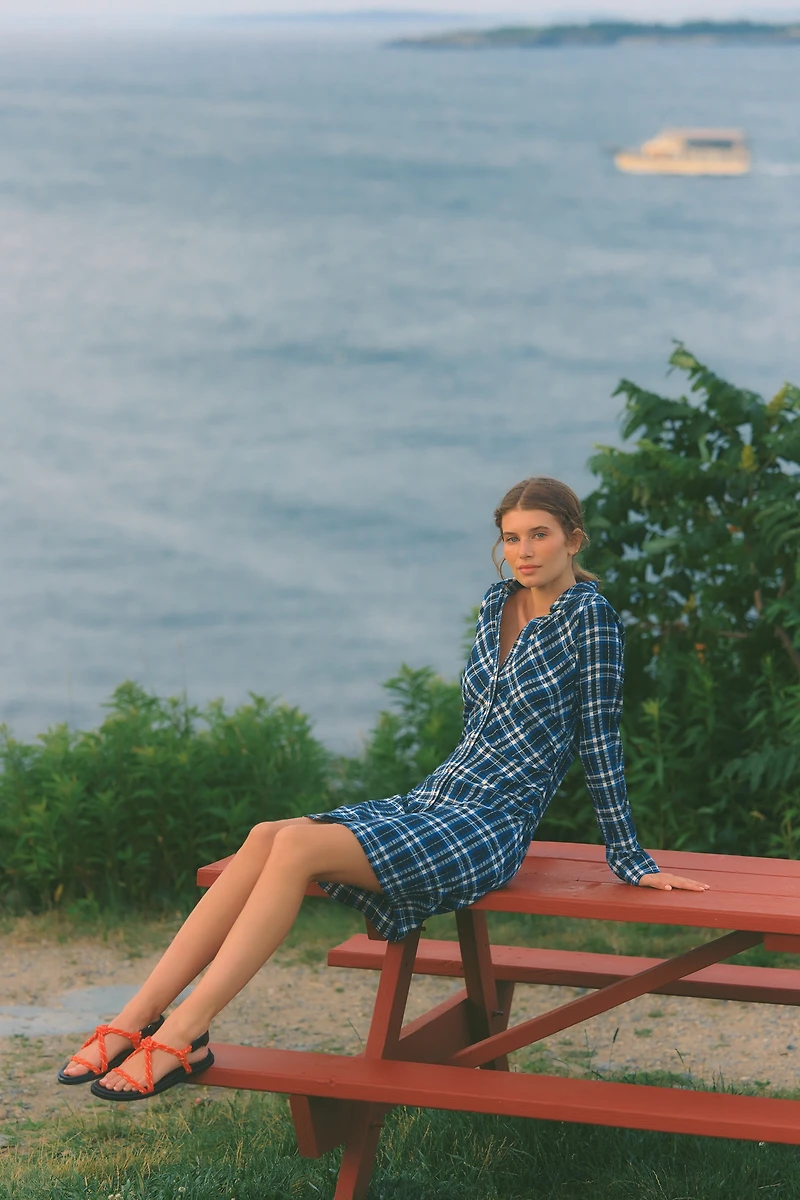 Pilcro Greer Ruched Mini Shirt Dress