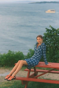Pilcro Greer Ruched Mini Shirt Dress