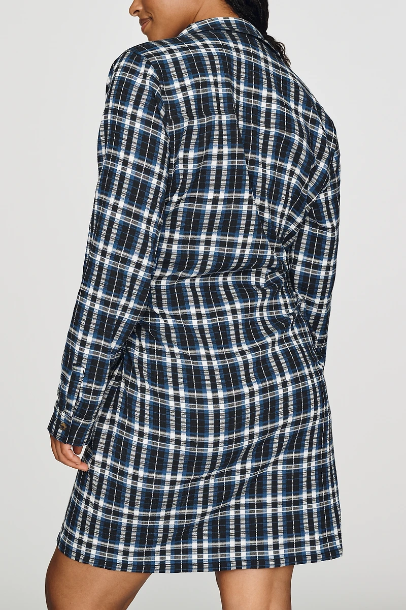 Pilcro Greer Ruched Mini Shirt Dress