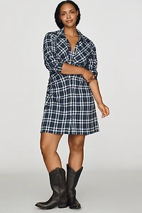 Pilcro Greer Ruched Mini Shirt Dress
