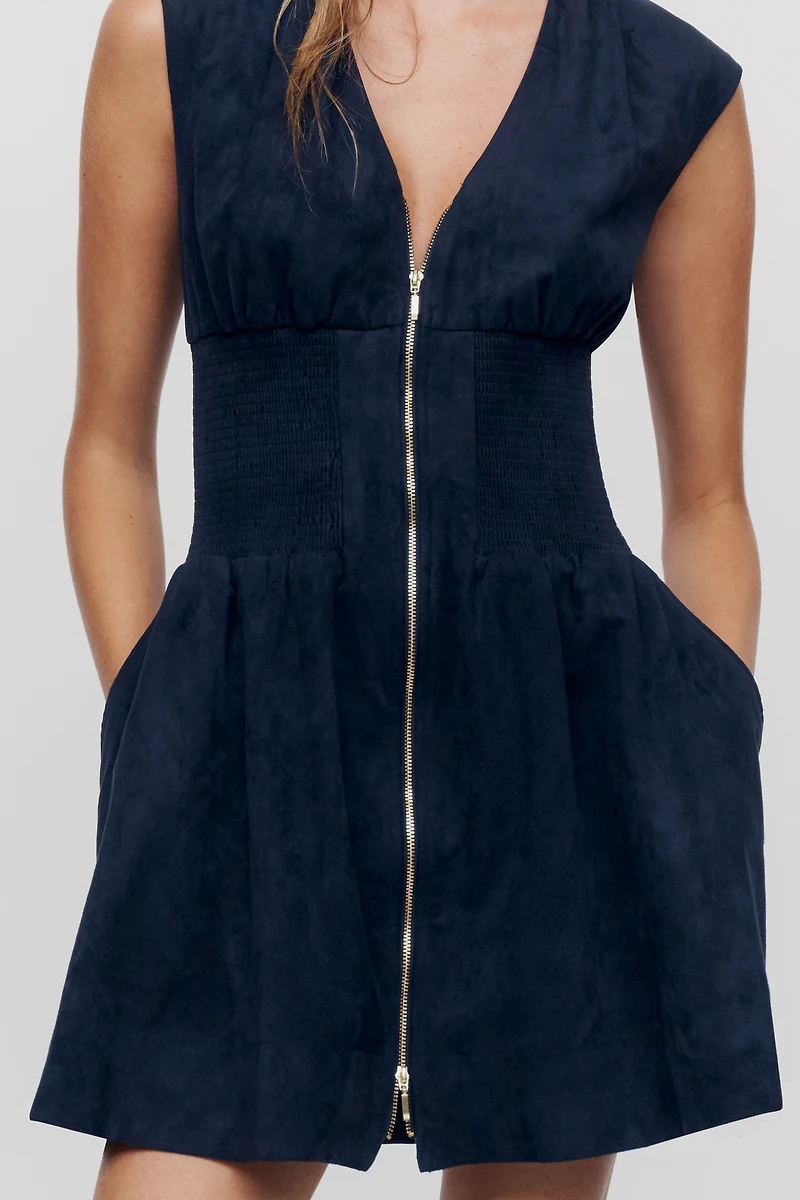 Maeve Tommie Faux Suede Mini Shirtdress