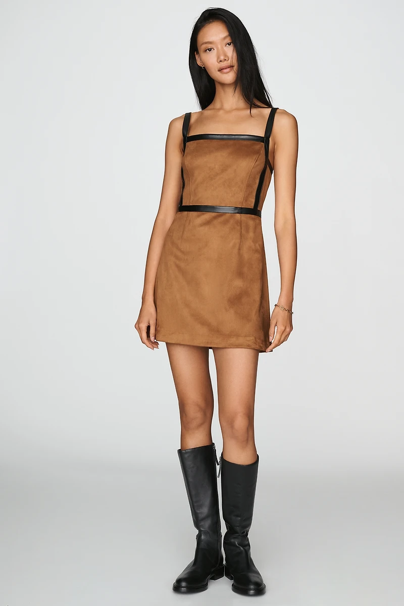 By Anthropologie Faux Suede Mini Dress