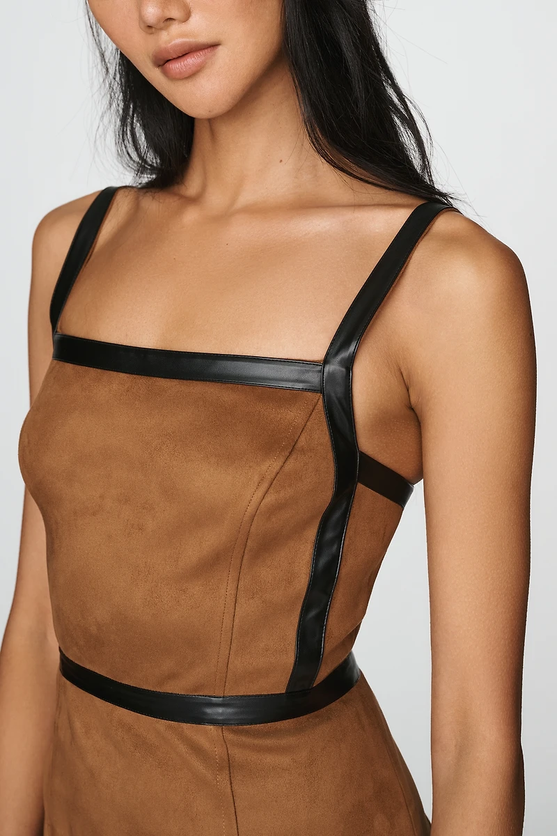 By Anthropologie Faux Suede Mini Dress