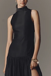 Aqua Blu Cotton Silk Alina Maxi Dress