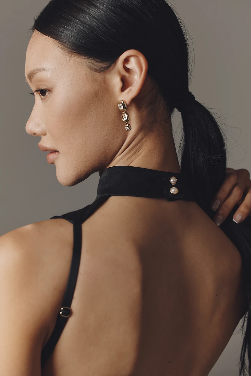 Aqua Blu Cotton Silk Alina Maxi Dress