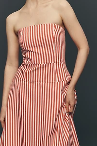 Aston Studio Strapless Denim Maxi Dress