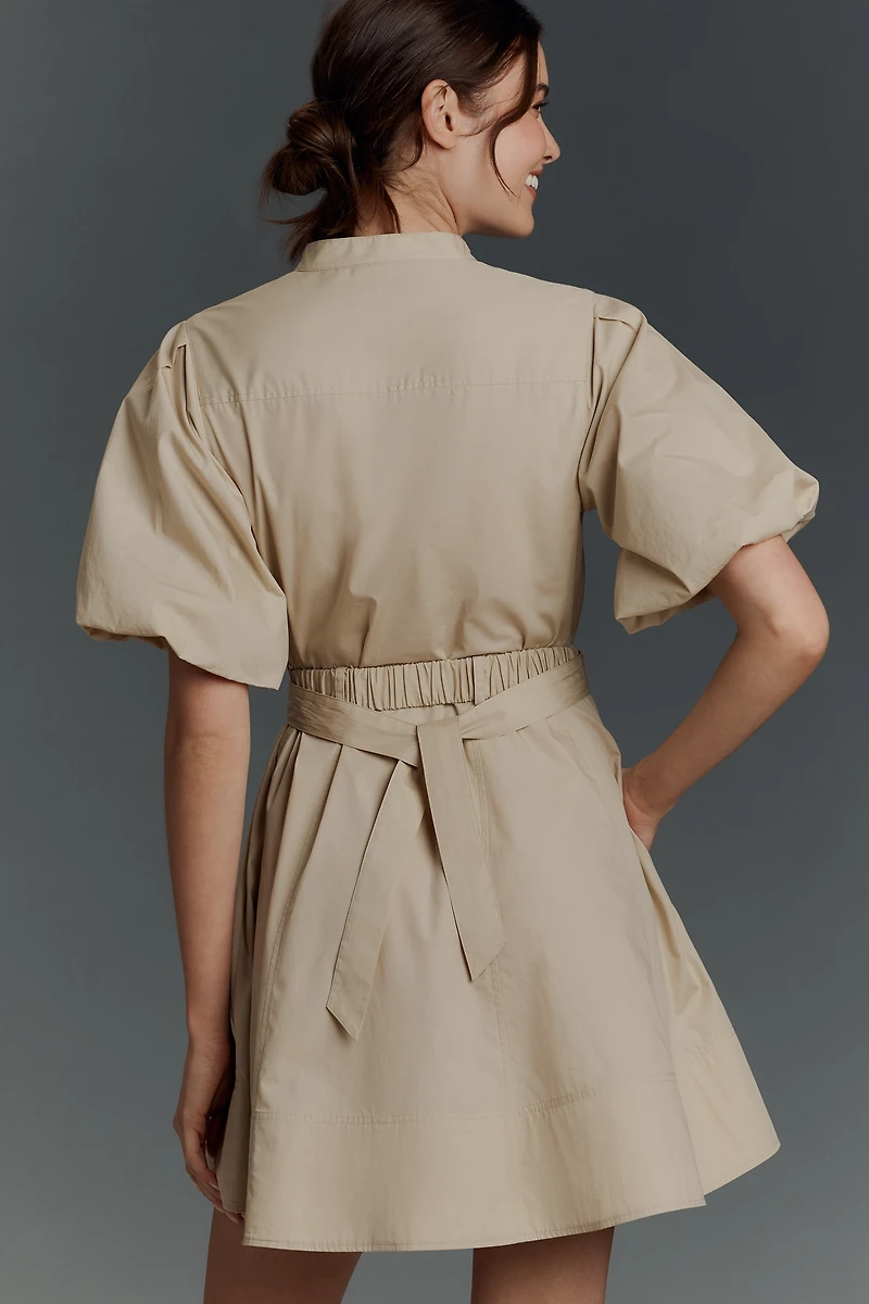 Derek Lam 10 Crosby Short-Sleeve Cotton Mini Shirt Dress