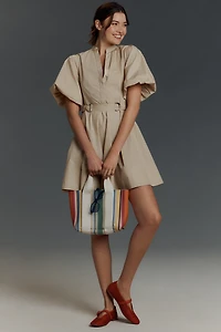 Derek Lam 10 Crosby Short-Sleeve Cotton Mini Shirt Dress