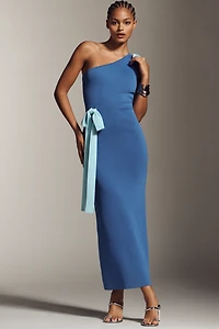 The Wolf Gang Tacha One-Shoulder Bow Maxi Dress