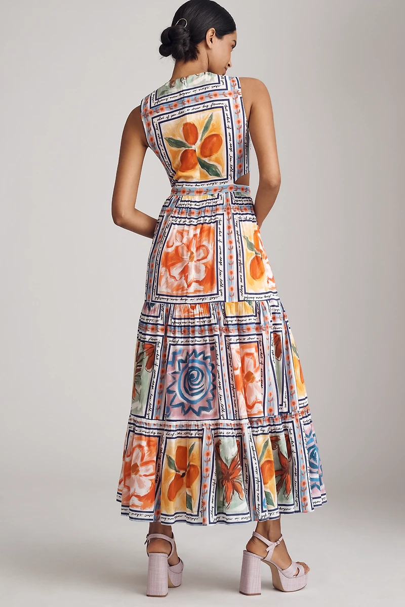 Lingua Franca Marcia Sleeveless A-Line Maxi Dress