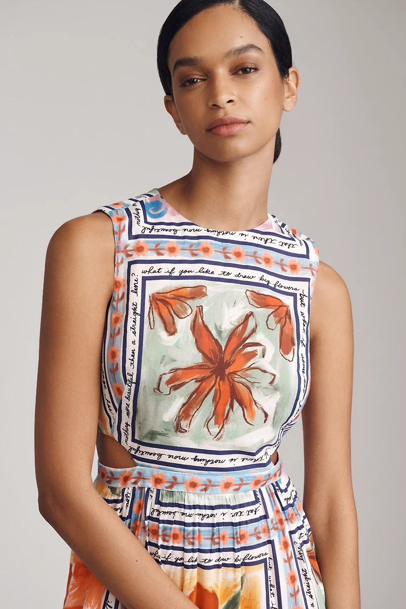 Lingua Franca Marcia Sleeveless A-Line Maxi Dress