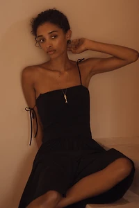 By Anthropologie Square-Neck Twofer Midi Dress