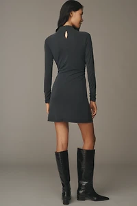 By Anthropologie Long-Sleeve Gathered Mini Dress