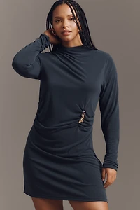 By Anthropologie Long-Sleeve Gathered Mini Dress