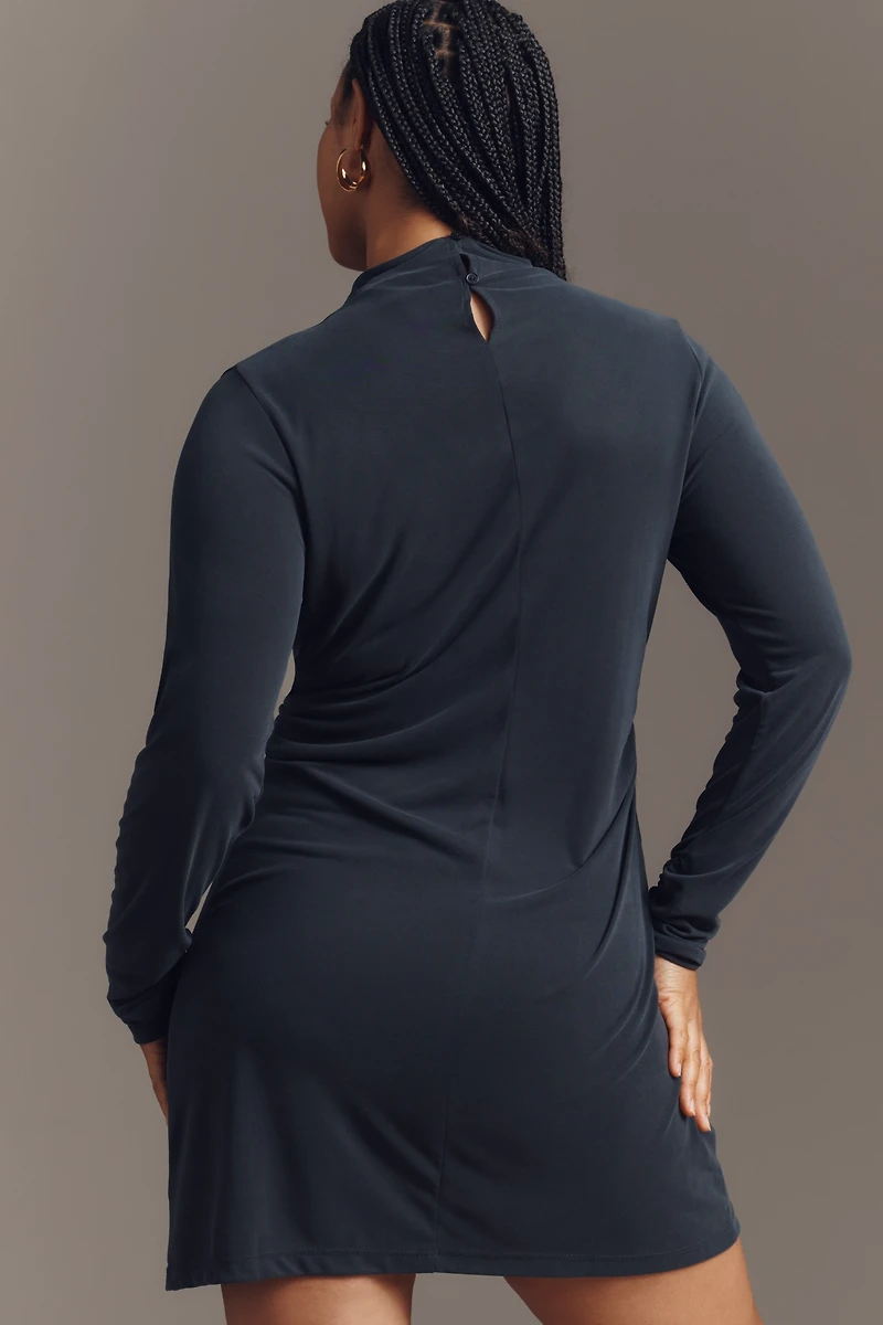 By Anthropologie Long-Sleeve Gathered Mini Dress