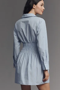 Maeve Long-Sleeve Smocked Waisted Shirt Dress
