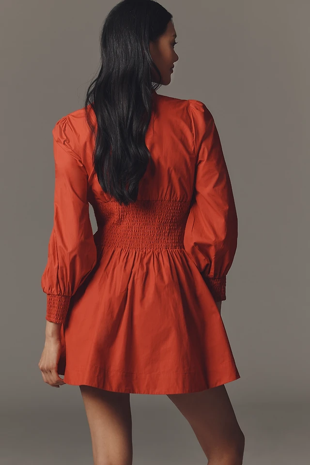 pilcro long-sleeve ruffled denim mini shirt dress Pilcro Long-Sleeve Ruffled Denim Mini Shirtdress
