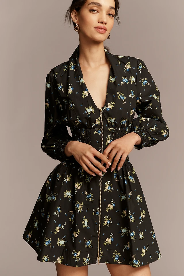long-sleeve tie-front mini shirt dress plenty by tracy reese Plenty by Tracy Reese Long-Sleeve Ruched Mini Dress