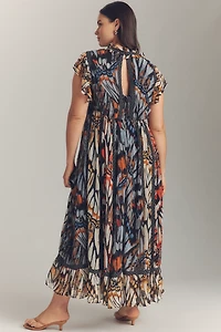 Maeve Short-Sleeve V-Neck Midi Dress